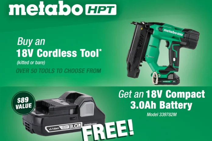 Metabo-HPT-FREE-Battery-Rebate Metabo HPT FREE 18V Battery Promo flyer